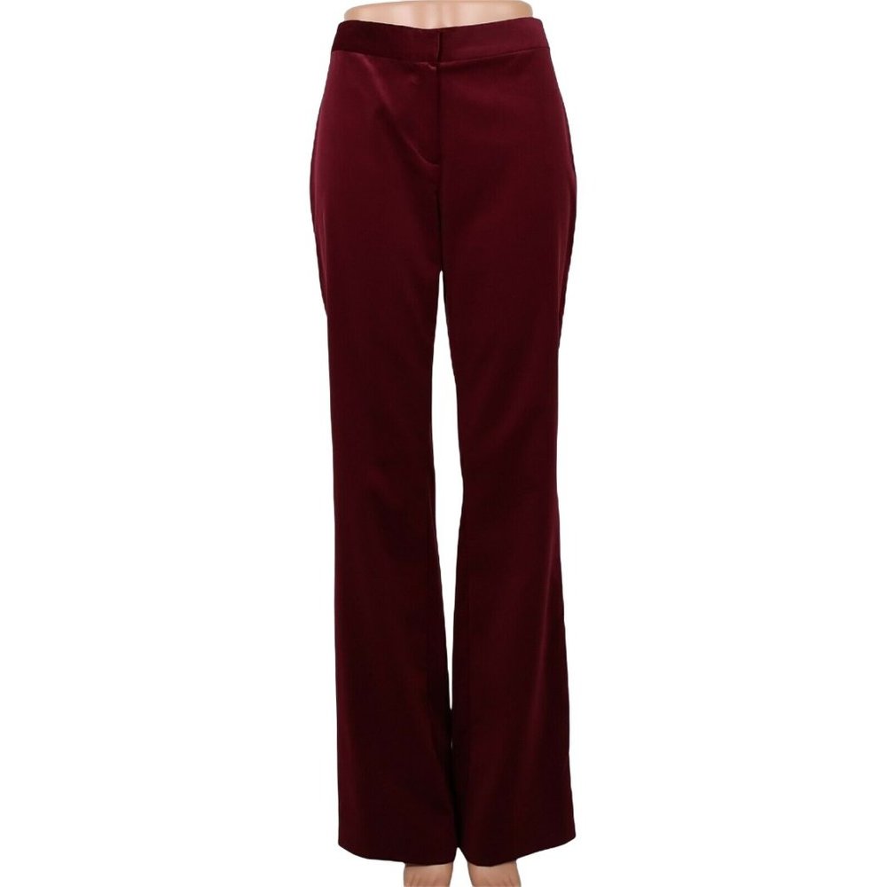 St. John Collection Red and Purple Trousers Velvet Bootcut